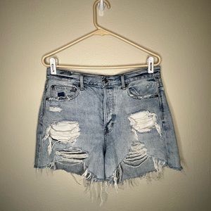 American Eagle boyfriend, high-rise button fly jean shorts sz 8